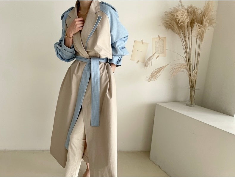 Structured Long Coat with Retro Collar