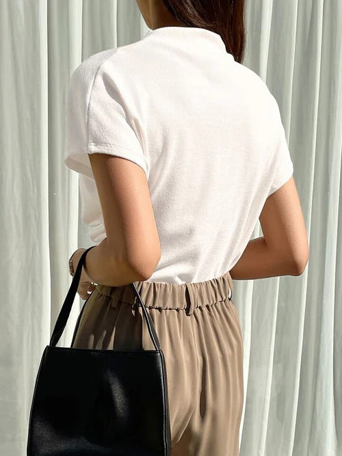 Draped Short Sleeve Top