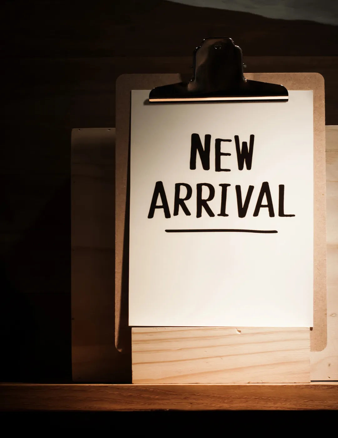 Baltere New Arrivals sign, highlighting fresh unisex sustainable fashion.