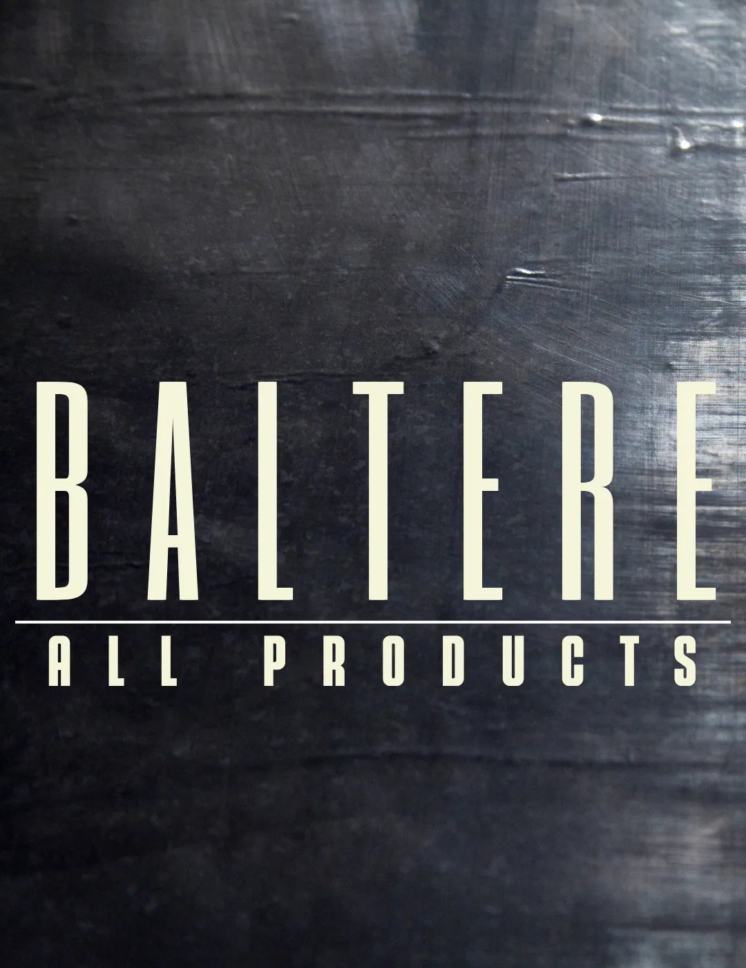 Baltere logo with "All Products" text, representing the complete collection of unisex sustainable fashion.