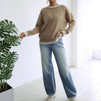 Women’s Casual Ribbed Sweater – Relaxed Fit Pullover