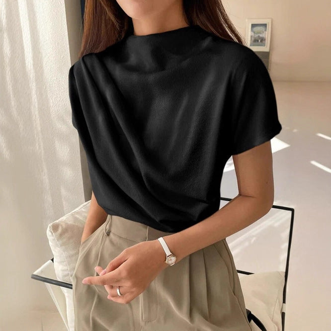 Draped Short Sleeve Top