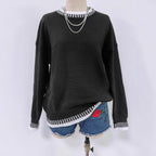Women’s Casual Ribbed Sweater – Relaxed Fit Pullover
