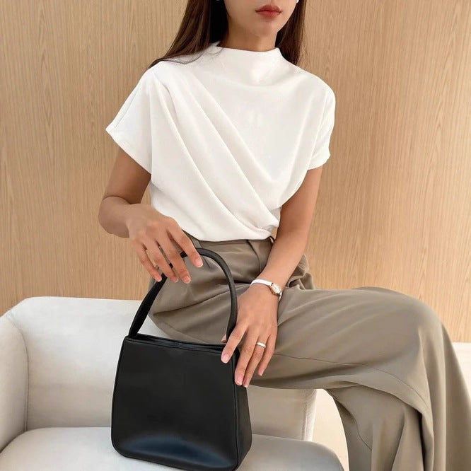 Draped Short Sleeve Top