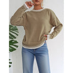 Women’s Casual Ribbed Sweater – Relaxed Fit Pullover