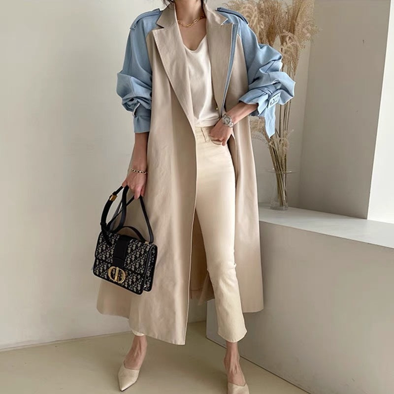 Structured Long Coat with Retro Collar