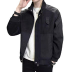 Baltere Men's Knitted Colour Block Coat, featuring a unique textured design, full-zip front, and ribbed cuffs.