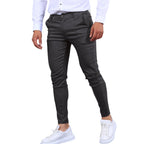 Men's Slim Fit Business Trousers dark gray, showcasing the modern tapered leg and versatile business-casual style.