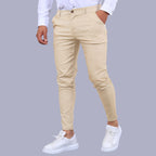 Baltere's Men's Slim Fit Business Trousers khaki, showcasing the modern tapered leg and versatile business-casual style.
