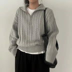 Model wearing Baltere's Women's High-Collar Zipper Pullover Top, showcasing its modern high-collar design.