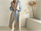 Structured Long Coat with Retro Collar