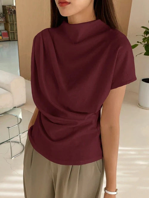 Draped Short Sleeve Top