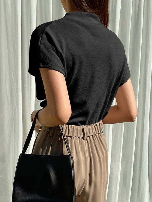 Draped Short Sleeve Top