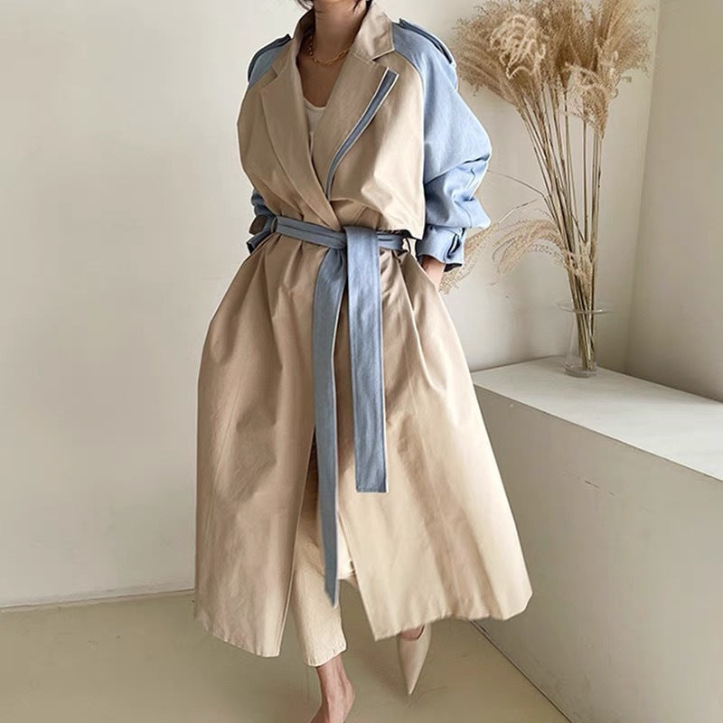 Structured Long Coat with Retro Collar