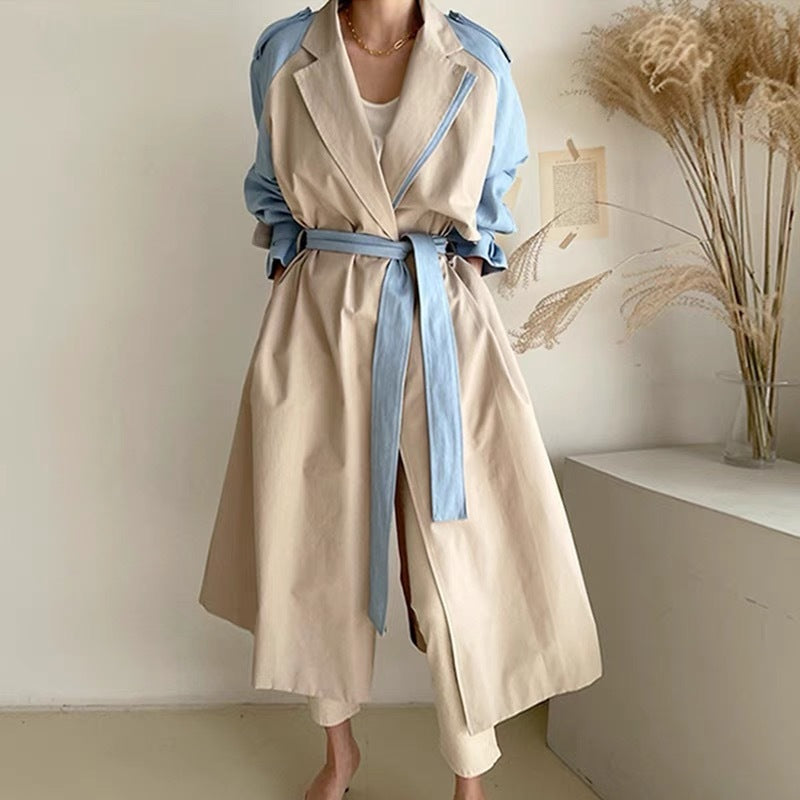 Structured Long Coat with Retro Collar