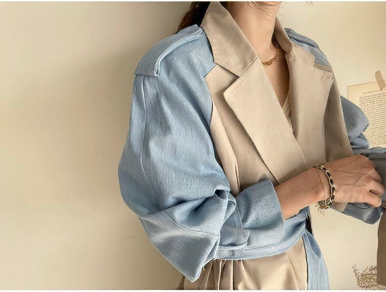 Structured Long Coat with Retro Collar